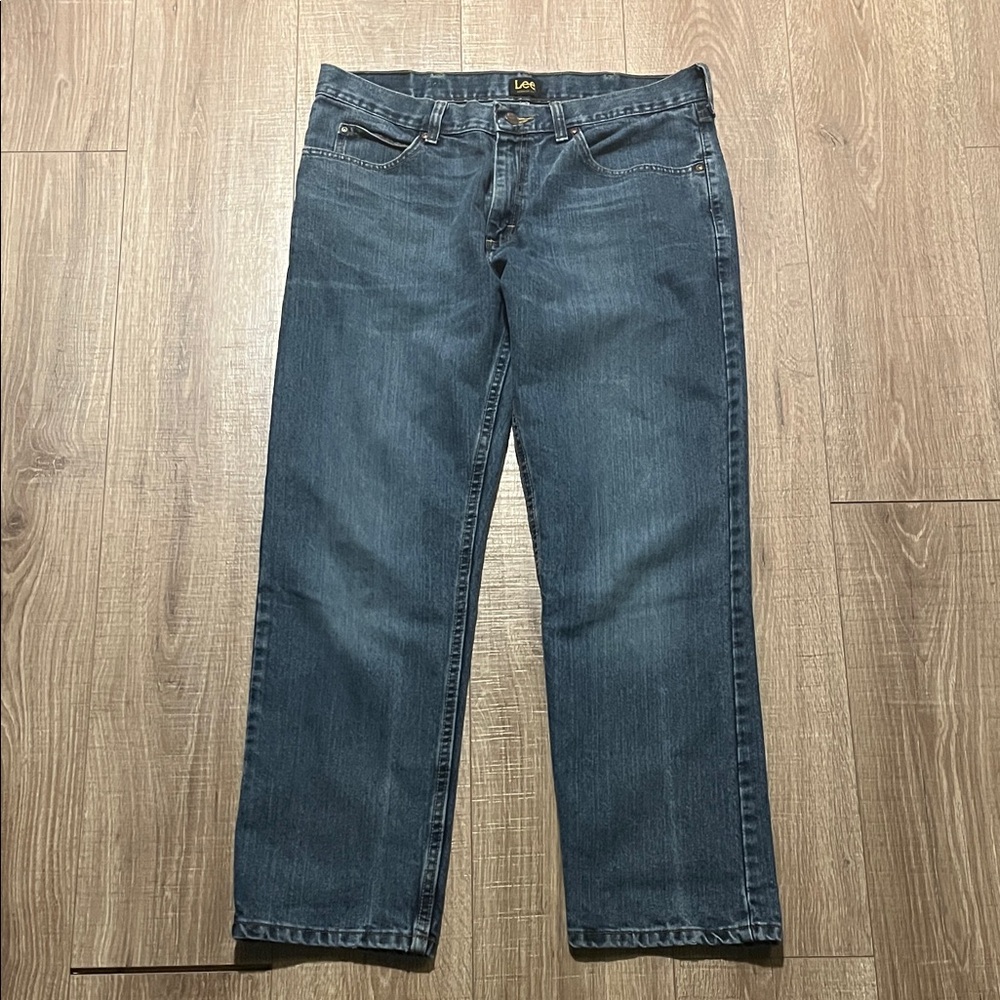 Lee Men's Dark Blue Straight Jeans 34x29